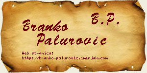 Branko Palurović vizit kartica
